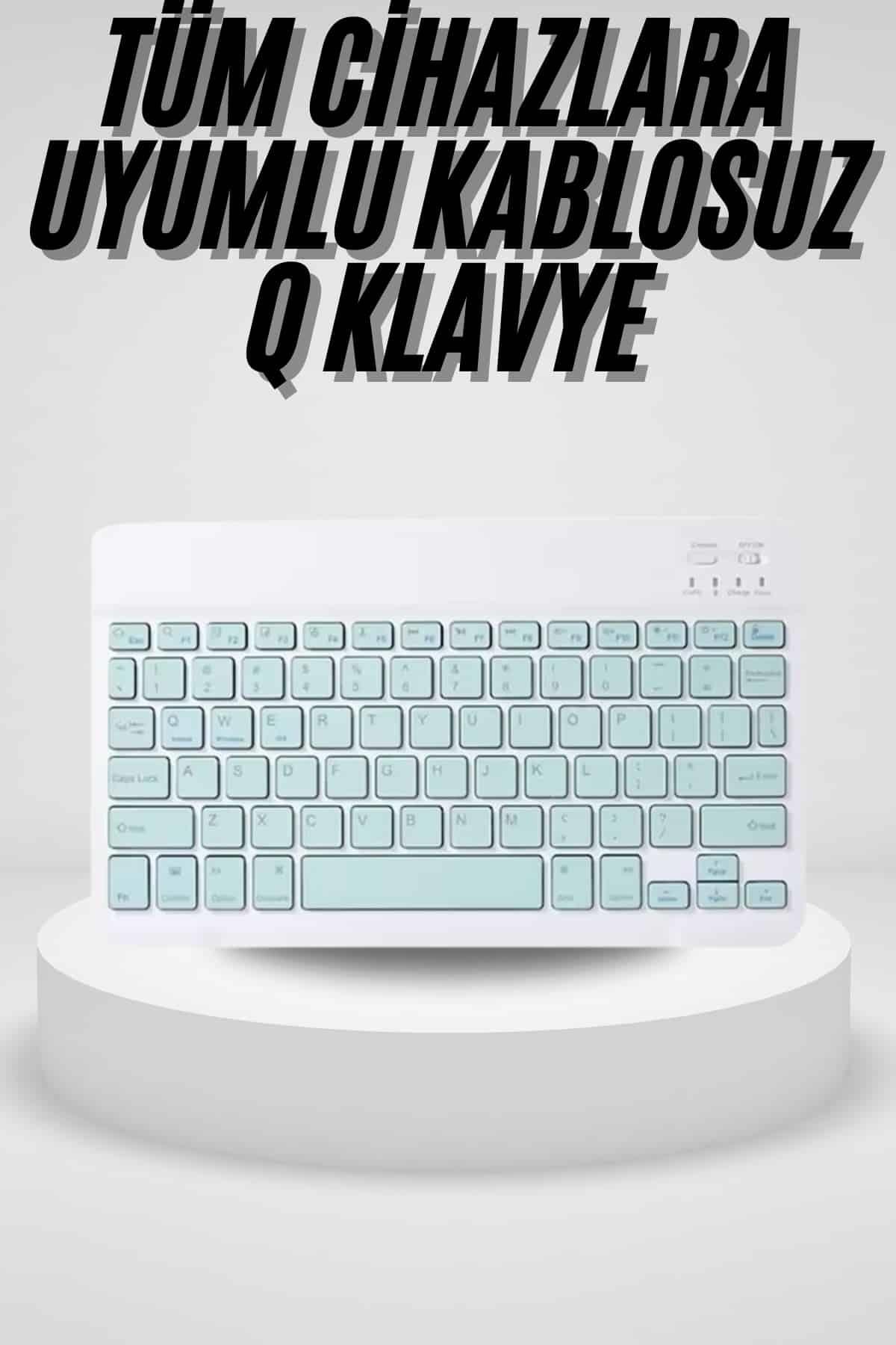 Uyumlu Kablosuz Bluetooth Şarj Edilebilir Mini Q Klavye