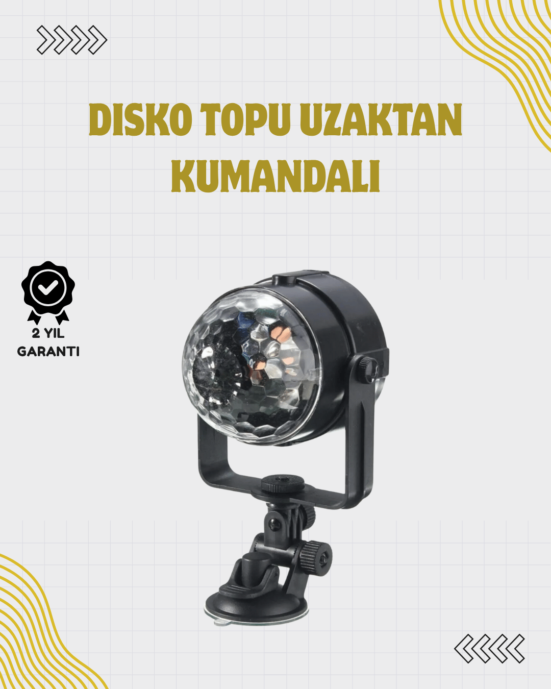 Uzaktan Kumandalı, Ses Kontrollü LED Disko Işığı - Parti ve Kulüpler İçin