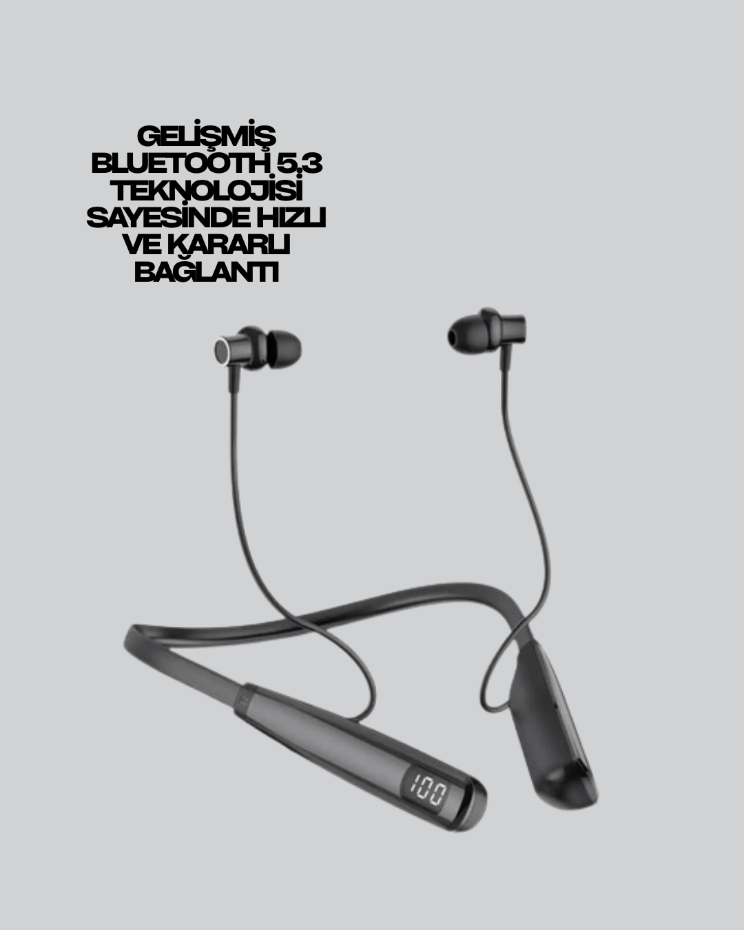 Y12 Bluetooth Boyun Bantlı Kulaklık – 100 Saat Pil, Bluetooth 5.3, Dokunmatik Kontrol