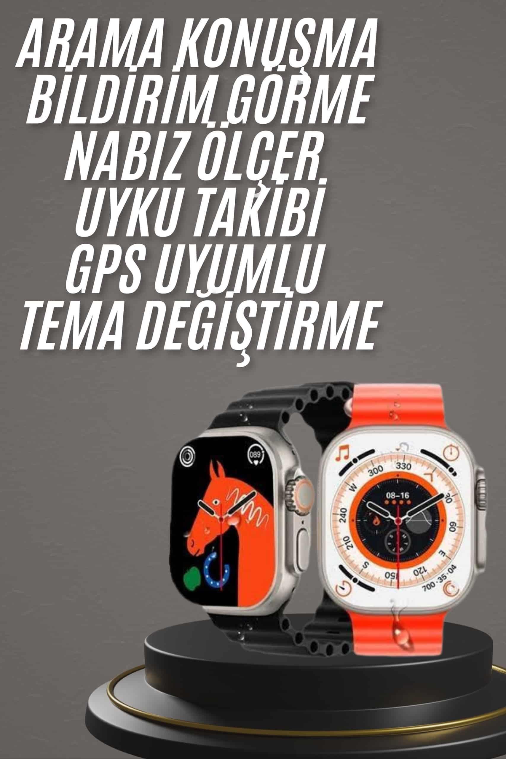 Yeni Model Akıllı Saat Ultra Smart Watch Gümüş Kasa 45mm Titreşim
