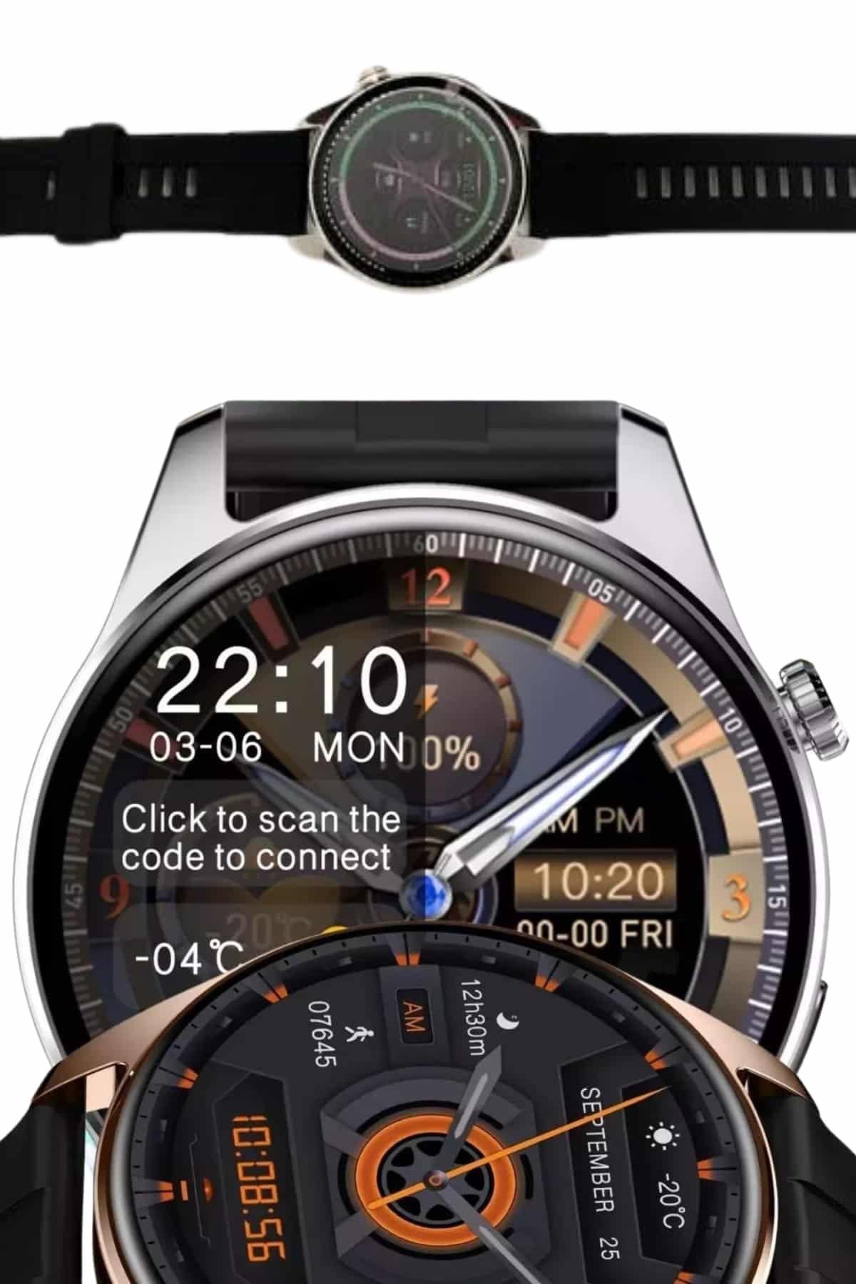Yeni Nesil Akıllı Saat Çift Kordonlu 1.5 Inç Yuvarlak Ekran GPS ve NFC Uyumlu