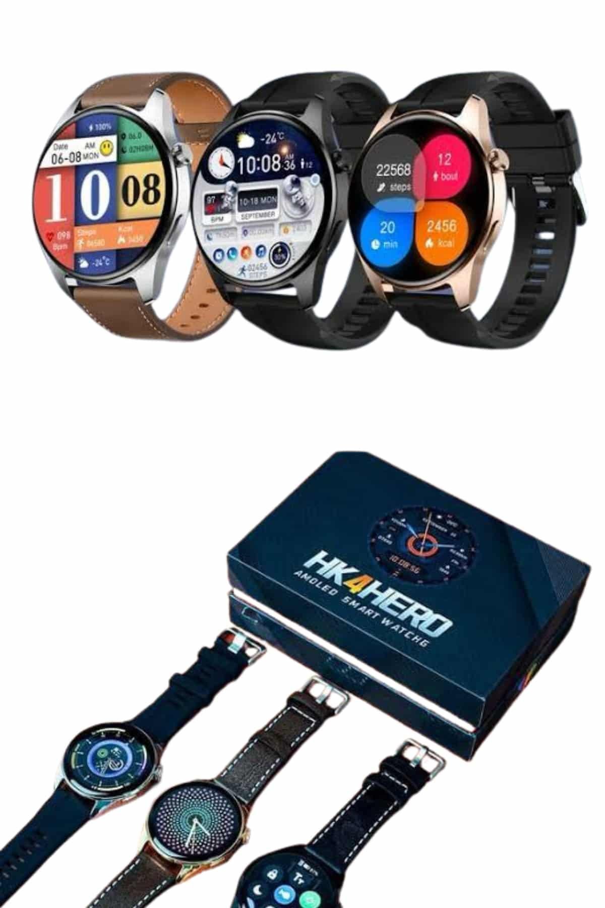 Yeni Nesil Akıllı Saat Çift Kordonlu 1.5 Inç Yuvarlak Ekran GPS ve NFC Uyumlu