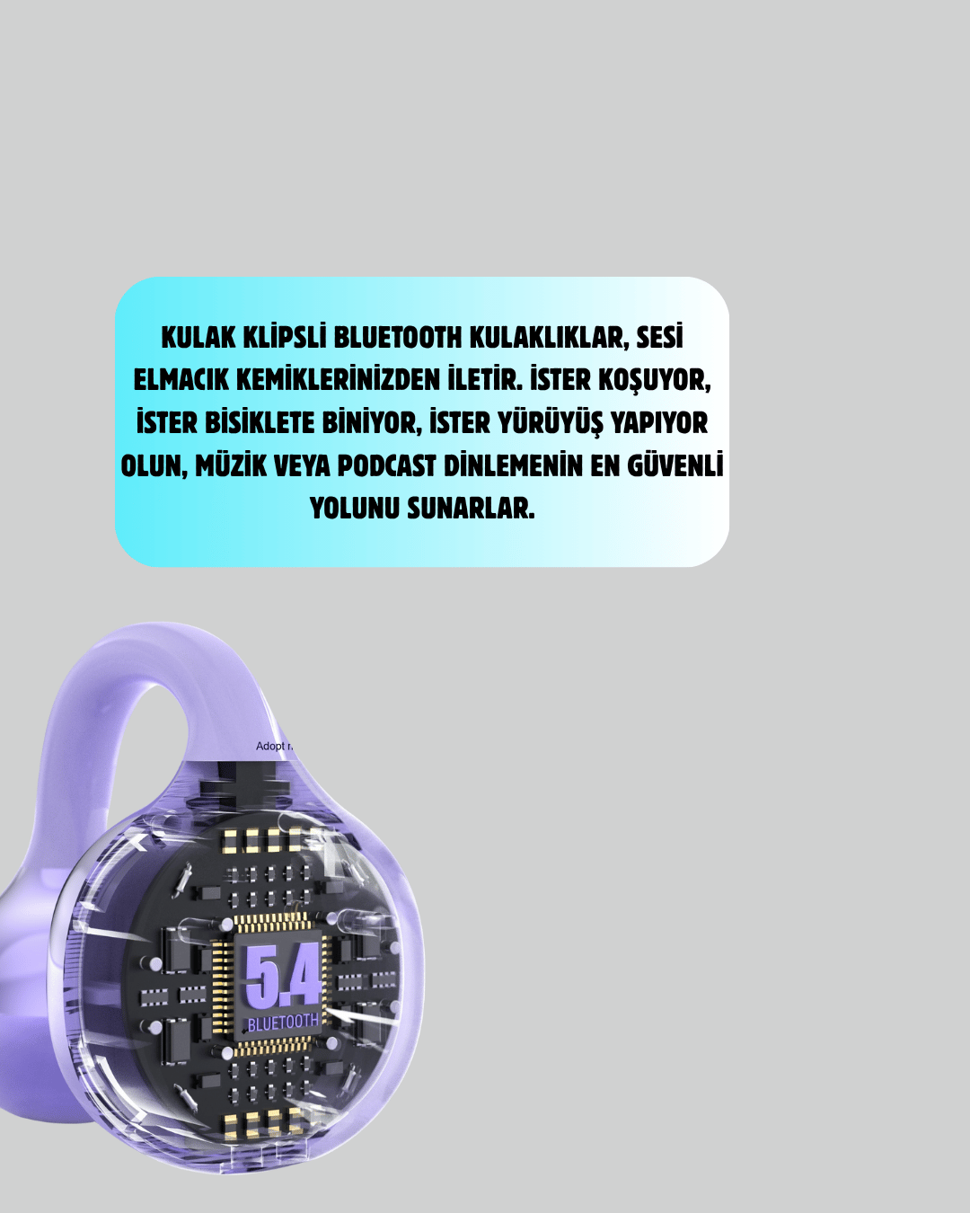 YXG10 Açık Kulak Bluetooth Kulaklık – Klipsli, Güvenli Spor Tasarım, 30 Saat Pil
