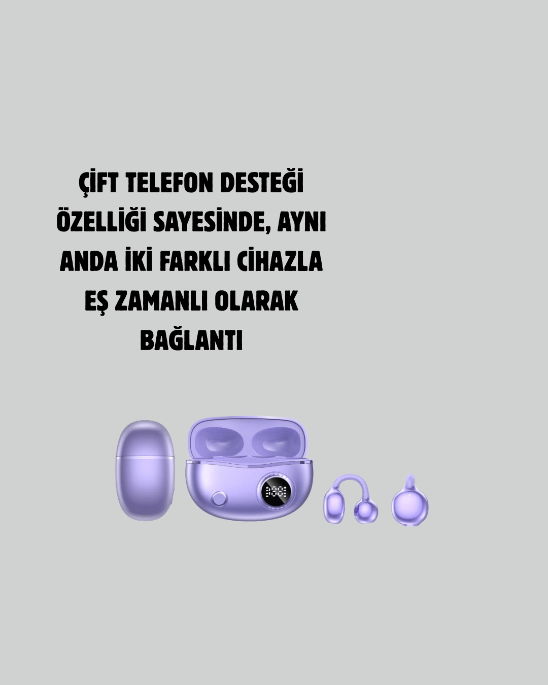 YXG10 Açık Kulak Bluetooth Kulaklık – Klipsli, Güvenli Spor Tasarım, 30 Saat Pil