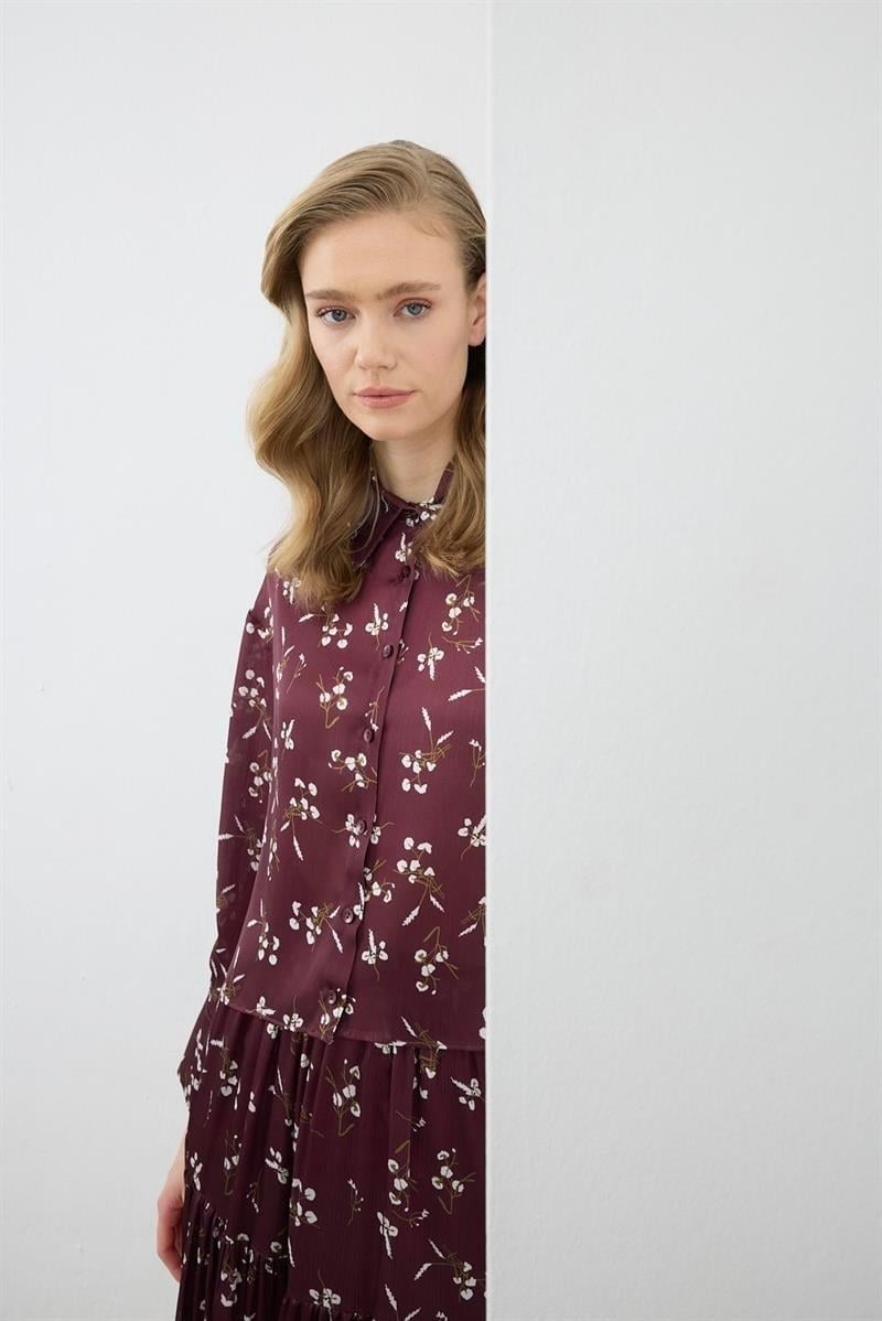 MİORİ BERRY ETEKLİ SATEN TAKIM BORDO