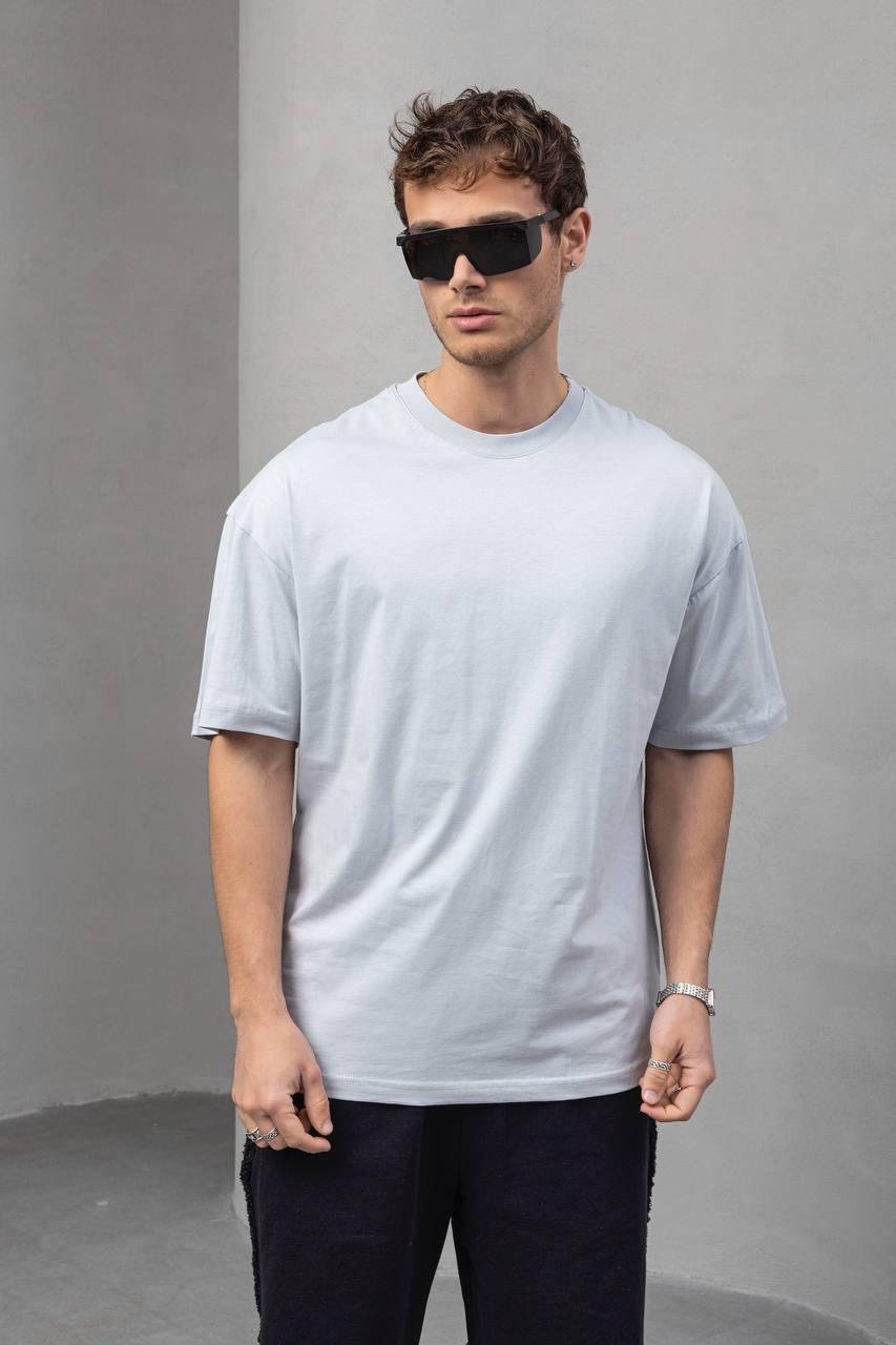 Açık Gri Oversize Tişört