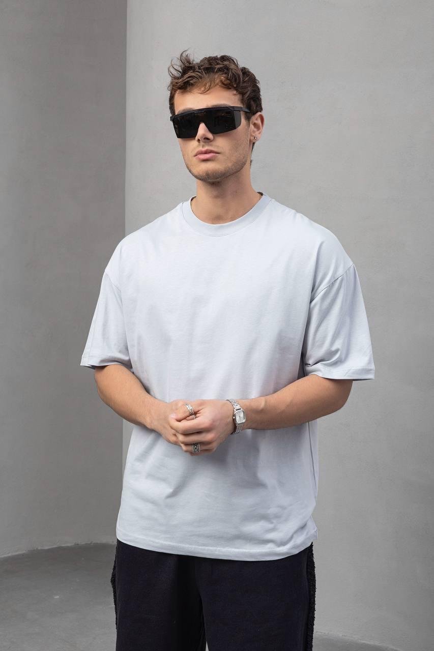 Açık Gri Oversize Tişört