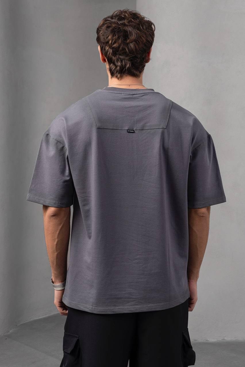 Antrasit Baskılı Oversize Tişört