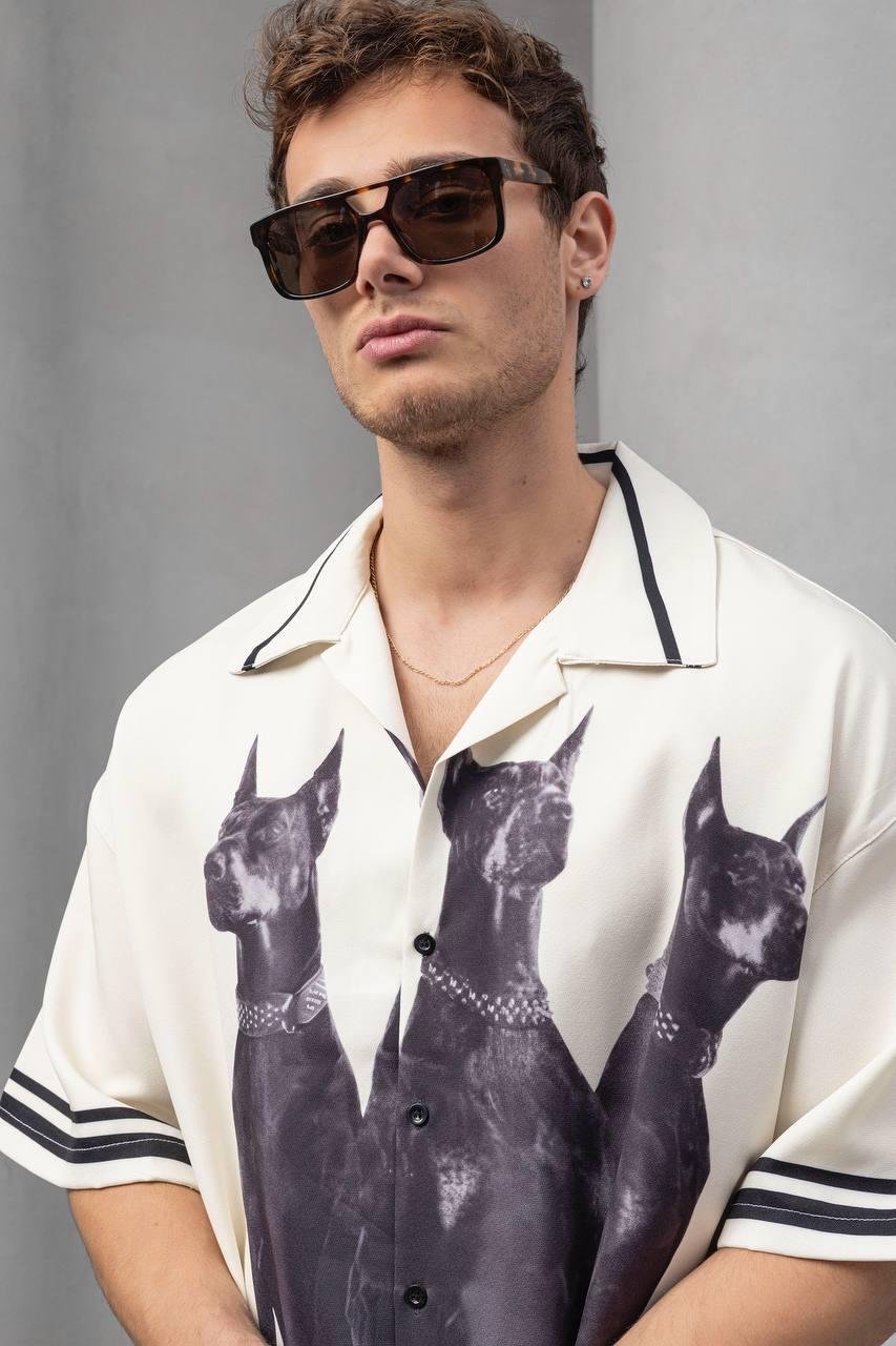 Baskılı Oversize Gömlek