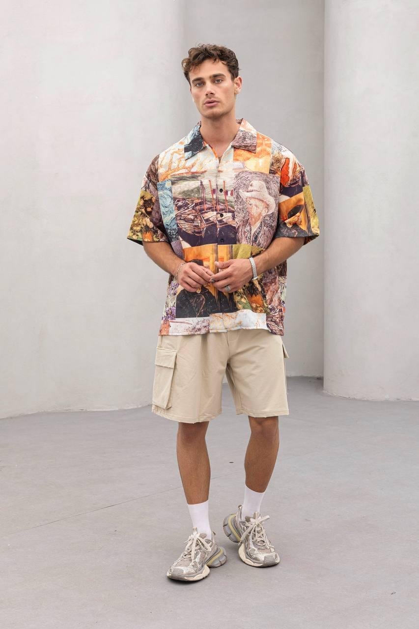 Baskılı Oversize Gömlek