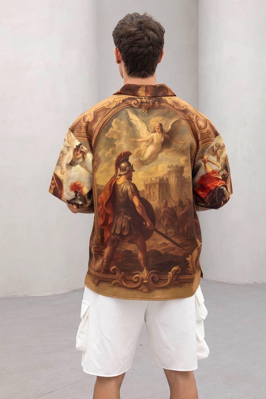 Baskılı Oversize Gömlek
