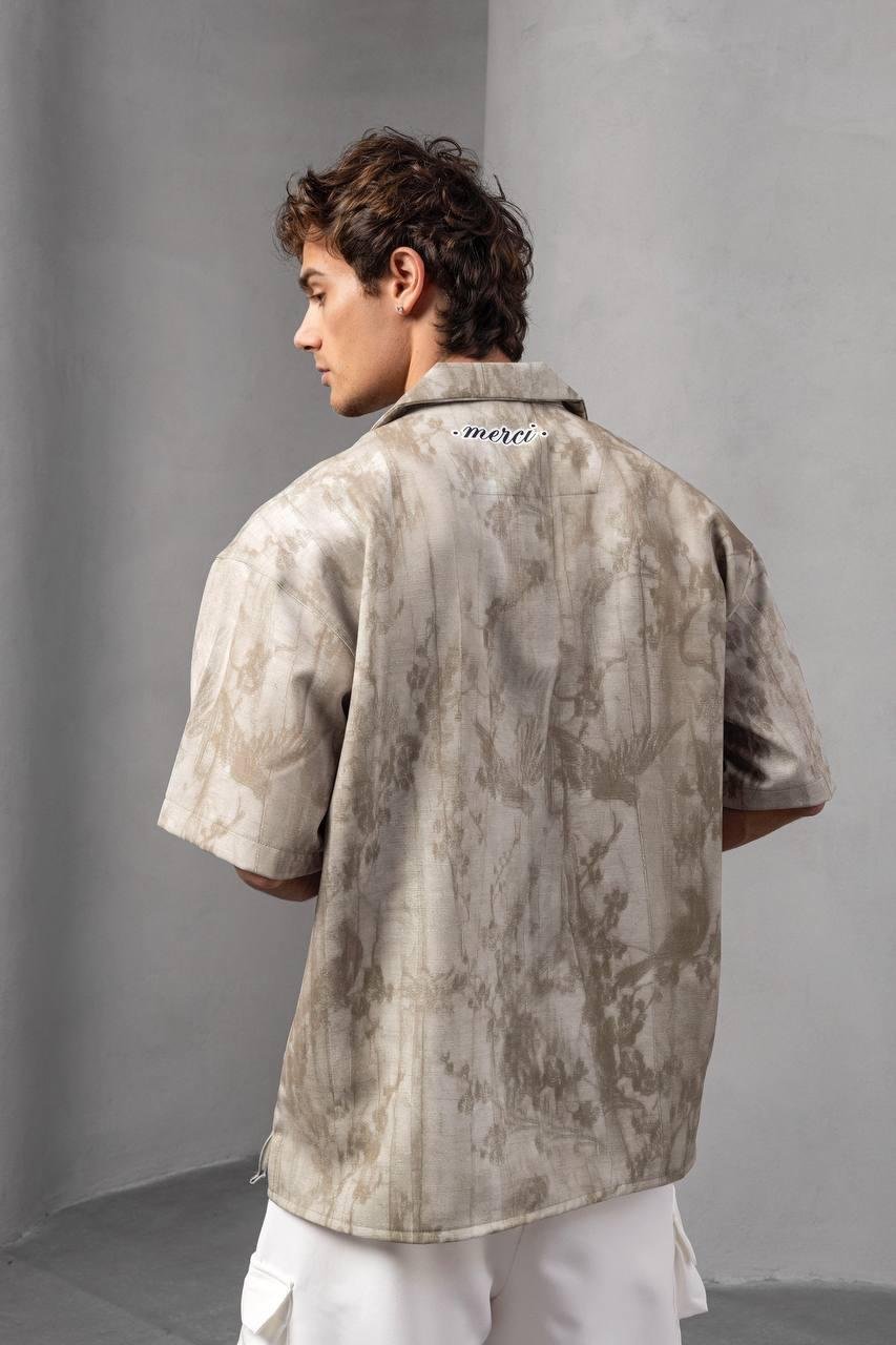 Baskılı Oversize Gömlek