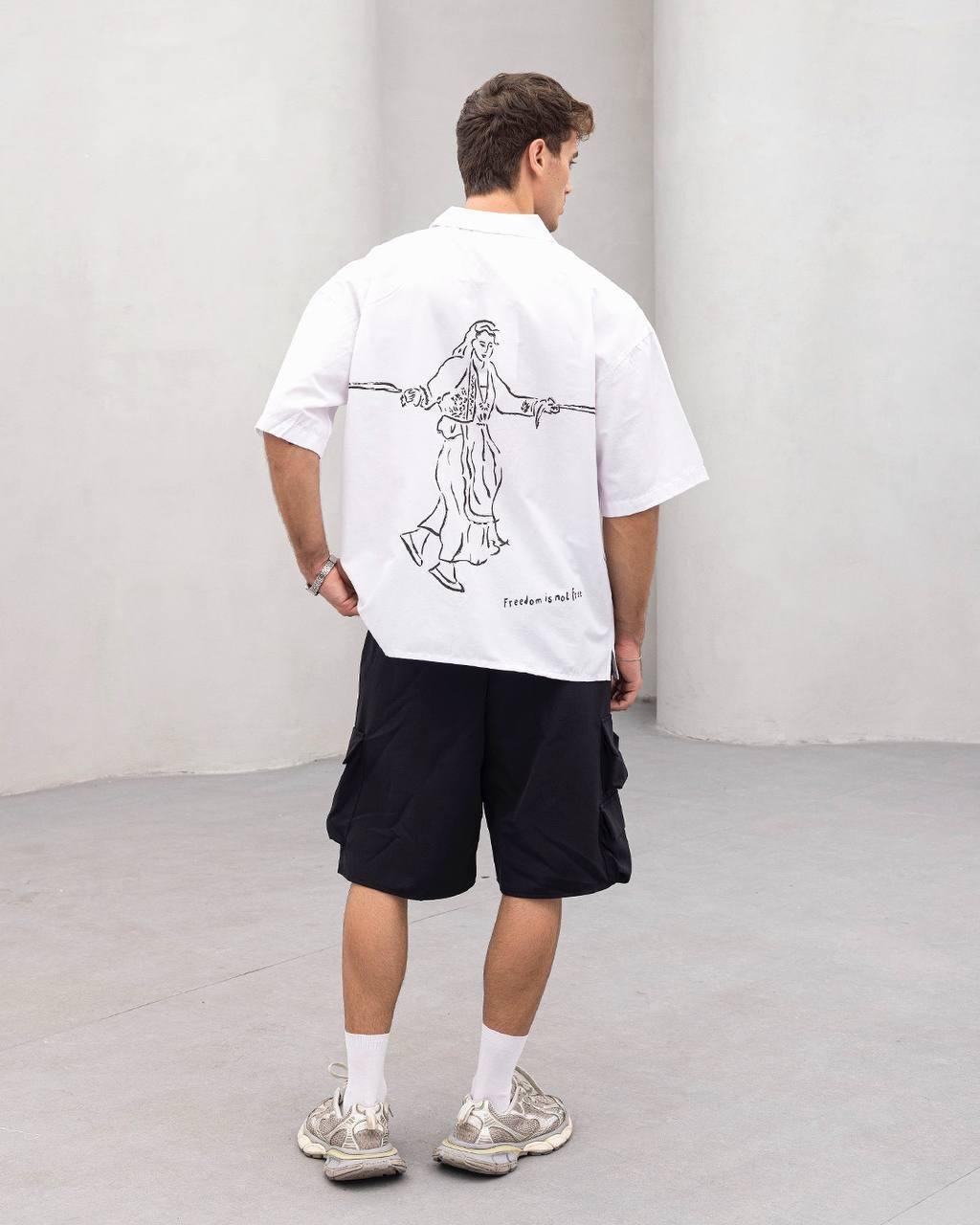 Baskılı Oversize Gömlek