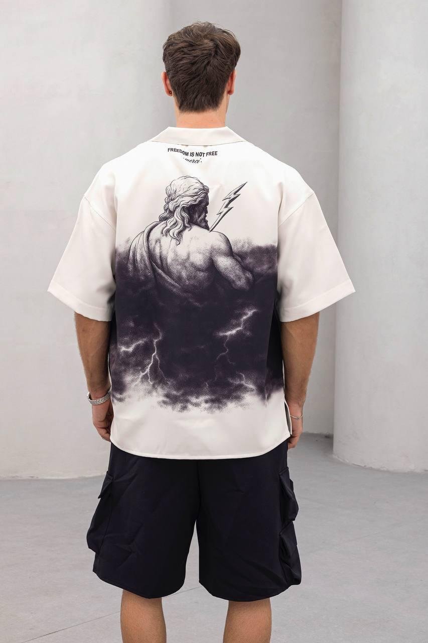Baskılı Oversize Gömlek