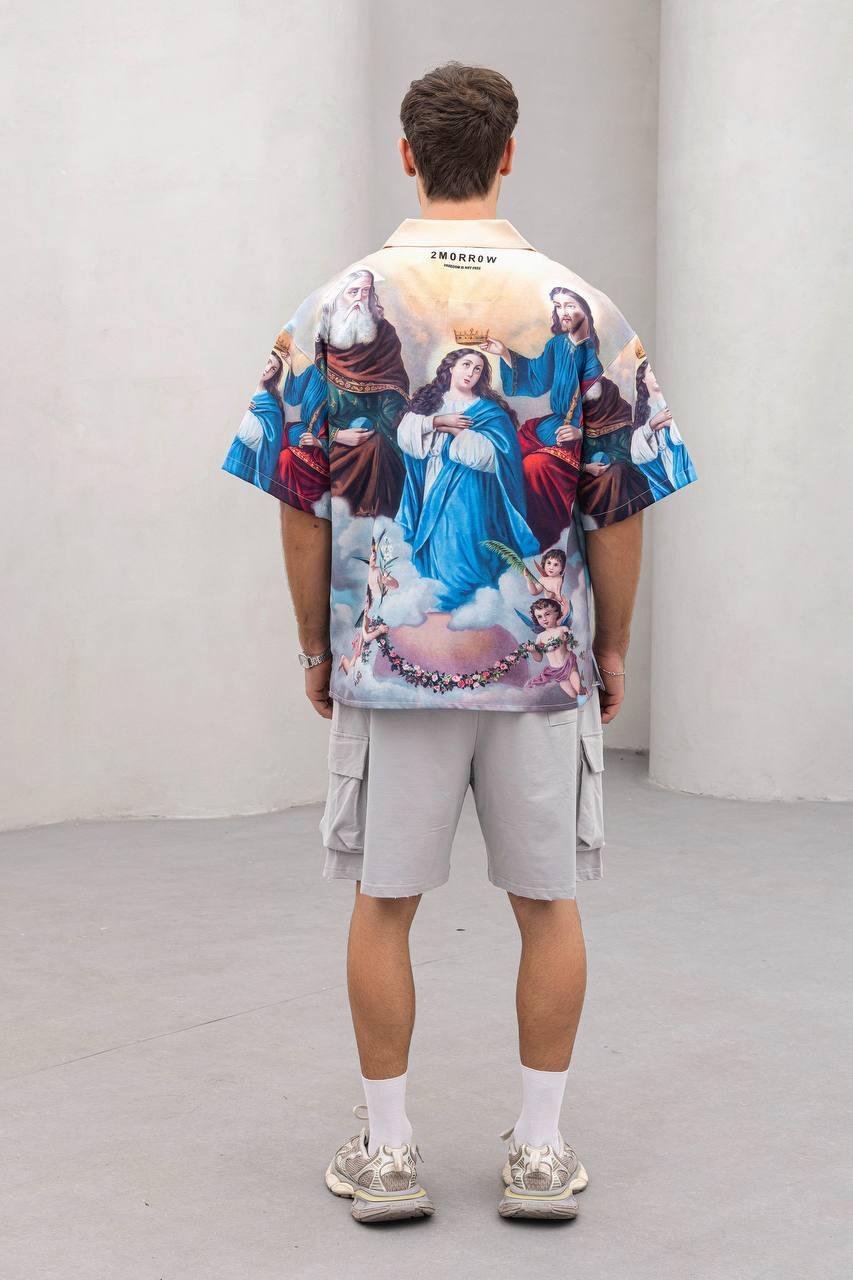 Baskılı Oversize Gömlek