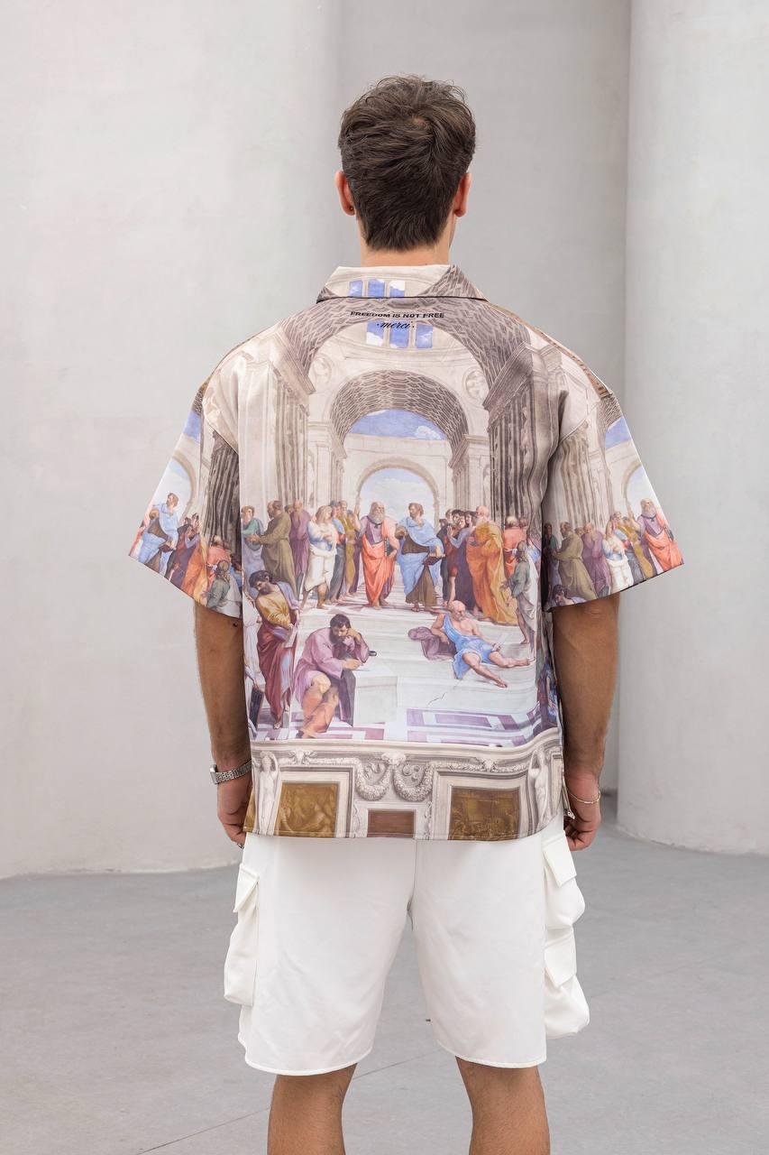 Baskılı Oversize Gömlek
