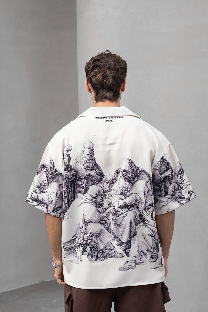 Baskılı Oversize Gömlek