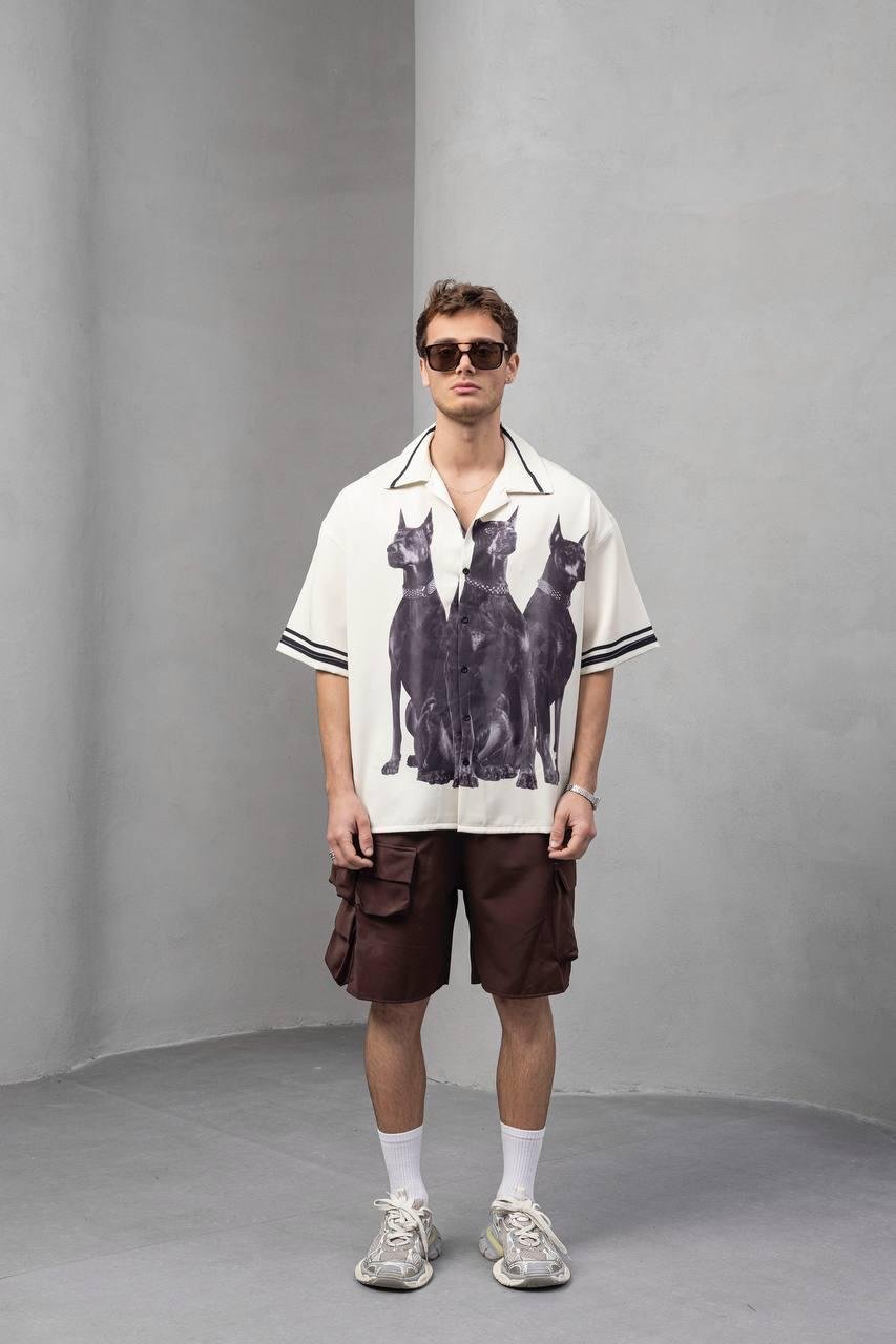 Baskılı Oversize Gömlek