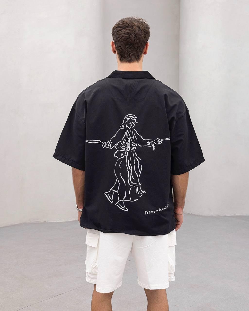 Baskılı Oversize Gömlek