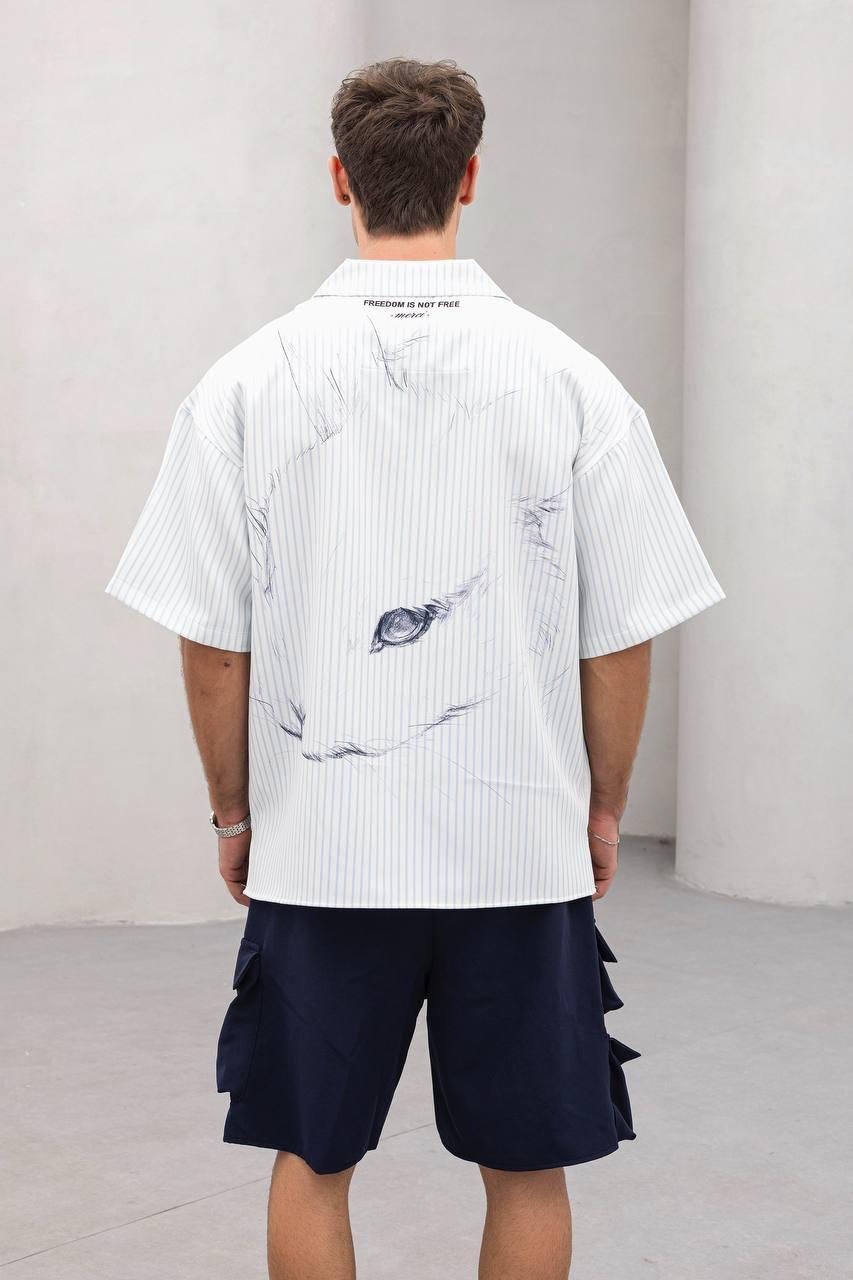 Baskılı Oversize Gömlek
