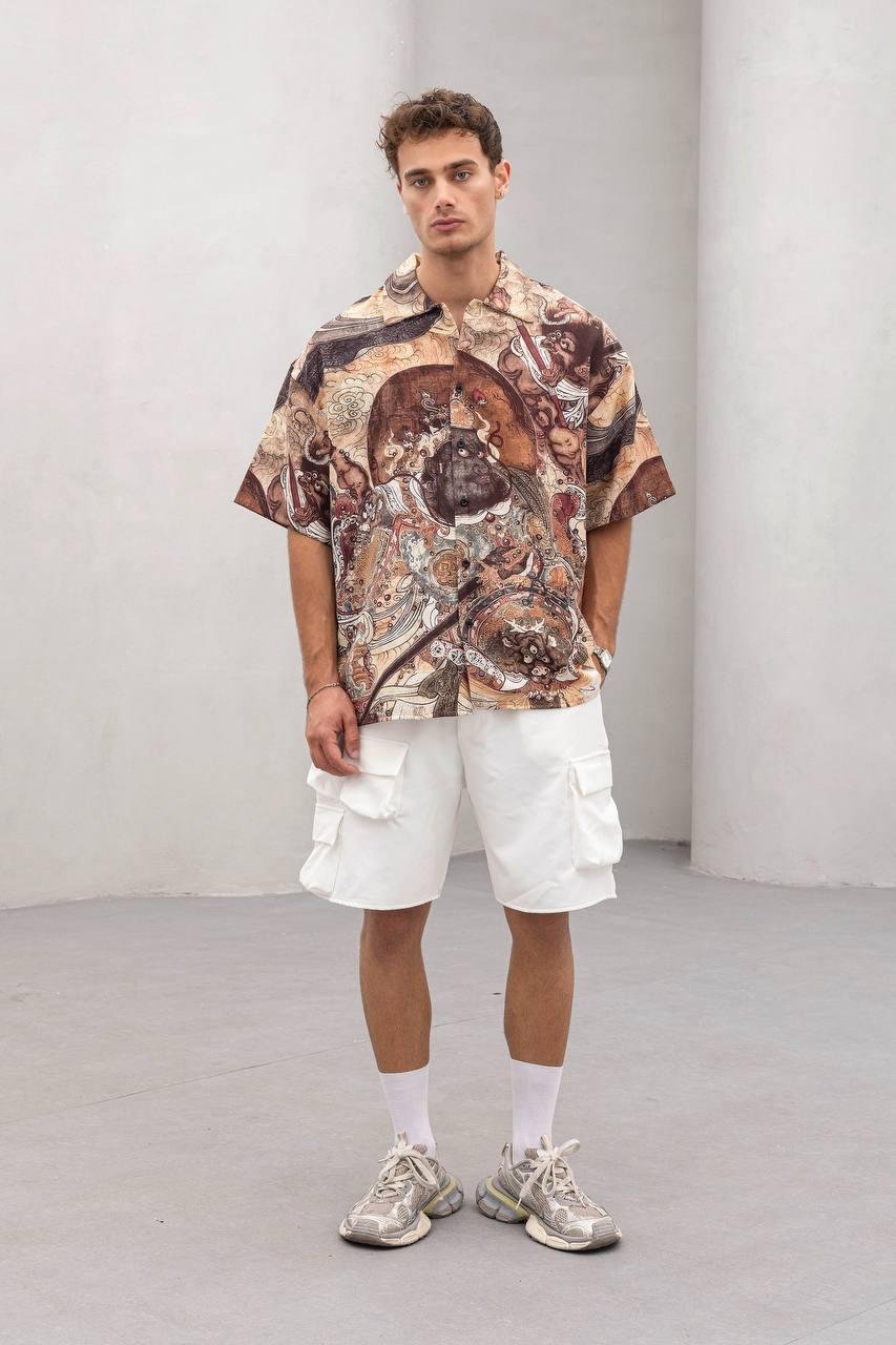 Baskılı Oversize Gömlek