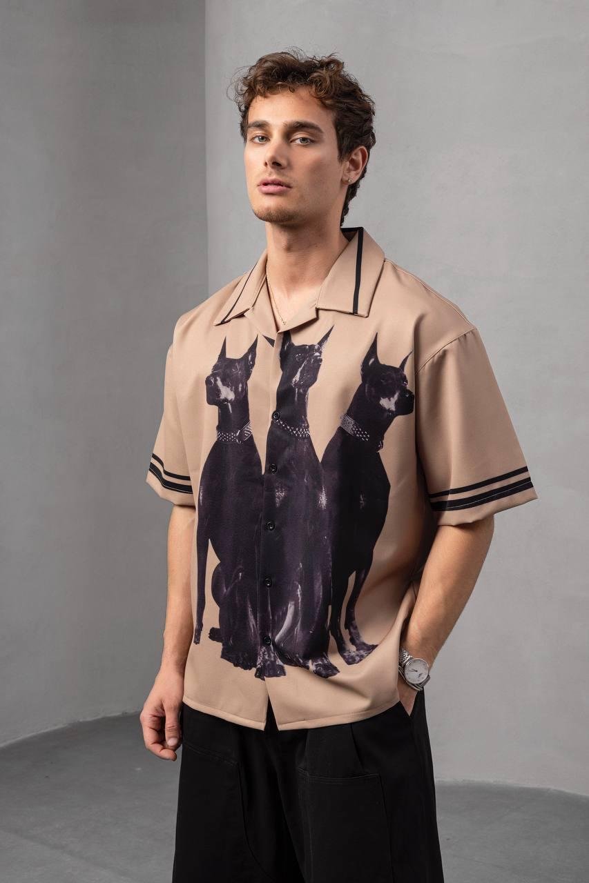 Baskılı Oversize Gömlek