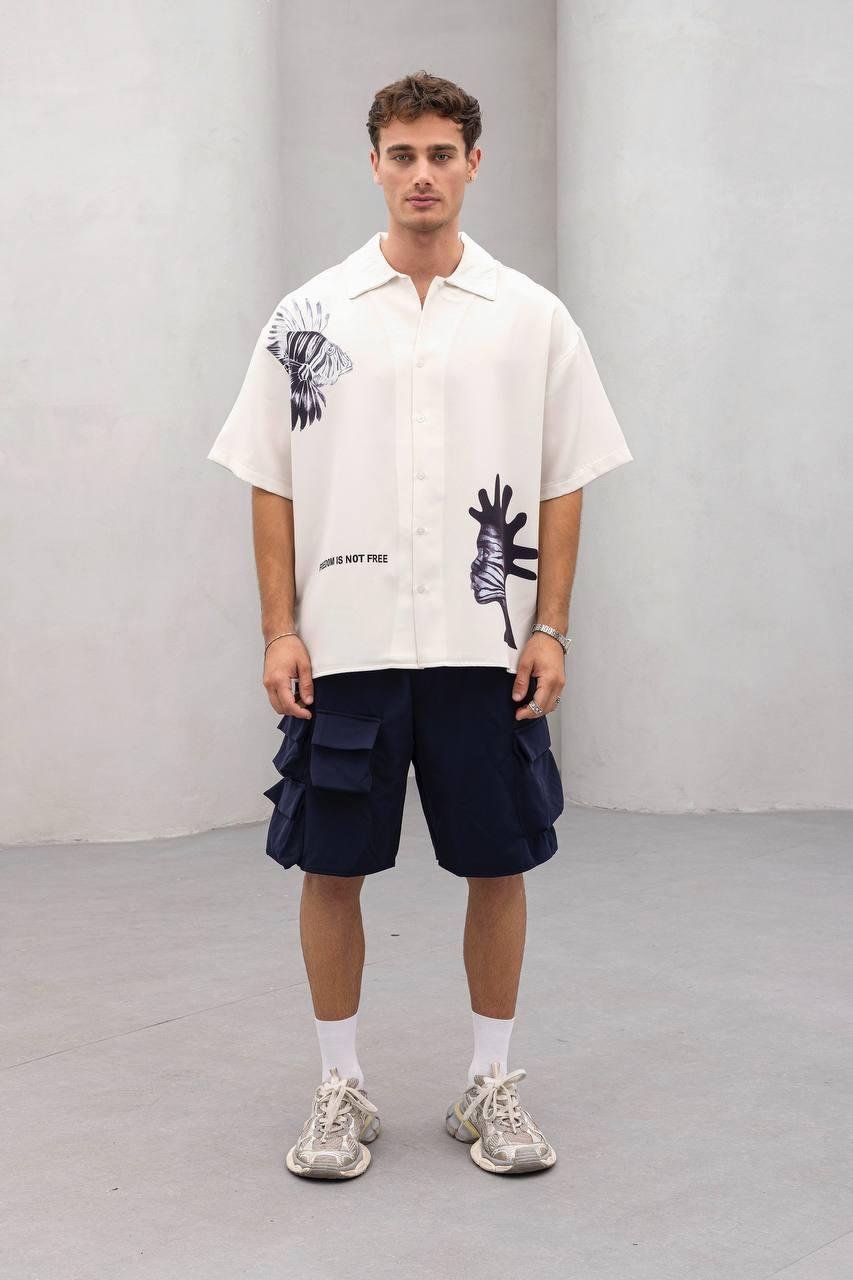 Baskılı Oversize Gömlek
