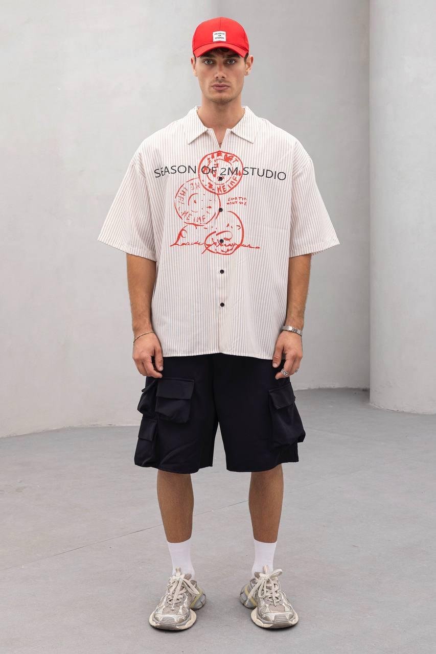 Baskılı Oversize Gömlek