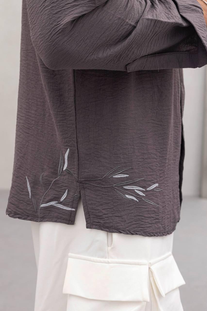 Baskılı Oversize Gömlek