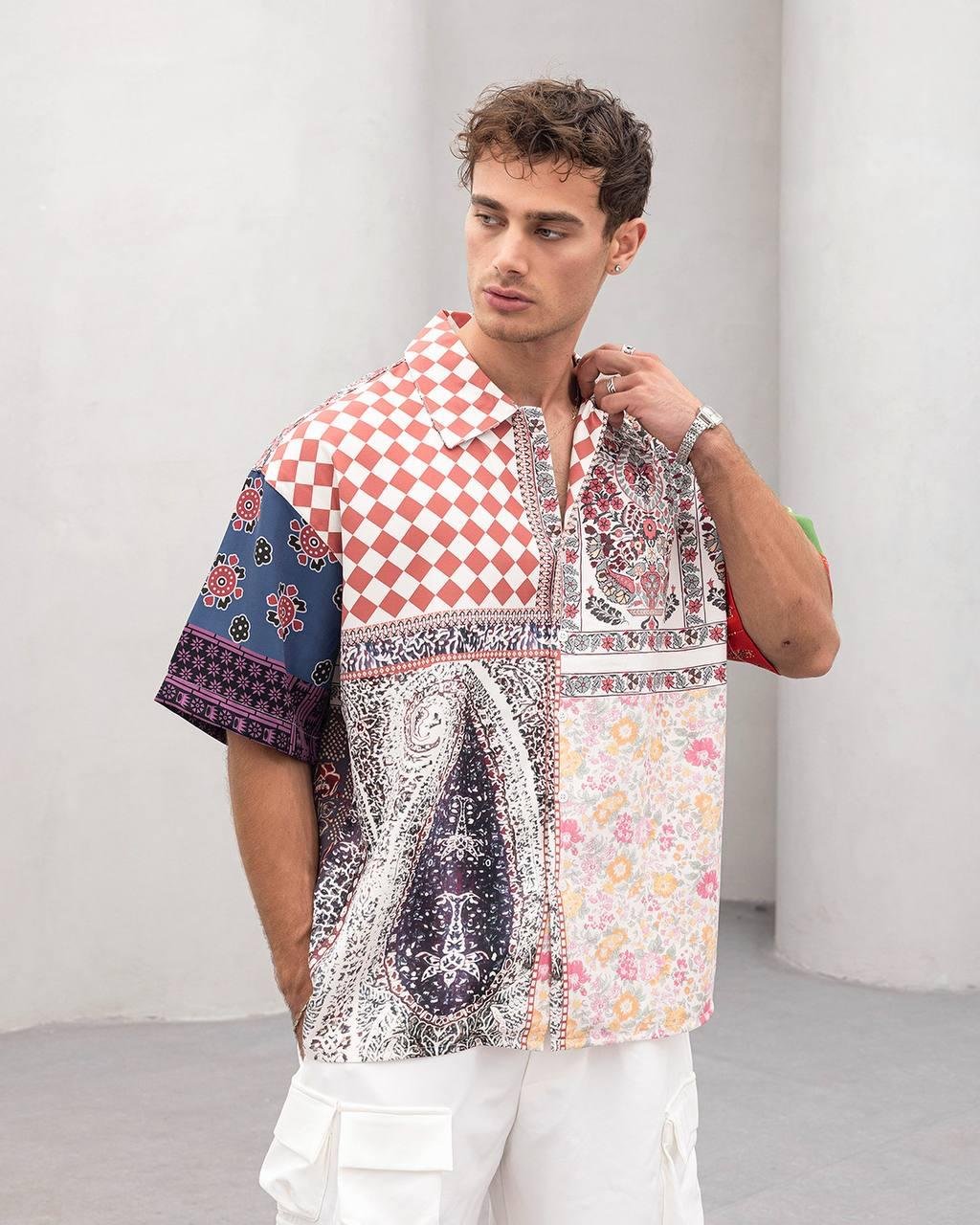 Baskılı Oversize Gömlek