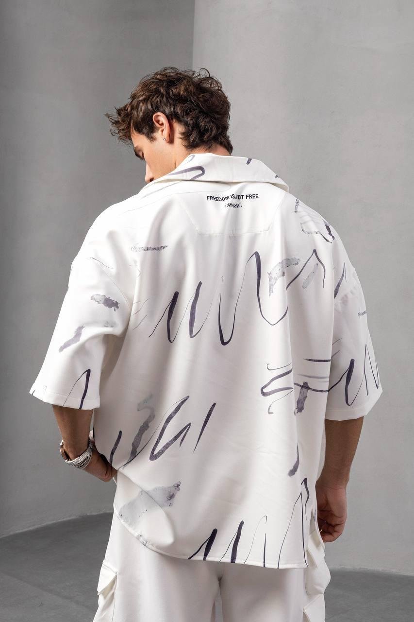 Baskılı Oversize Gömlek