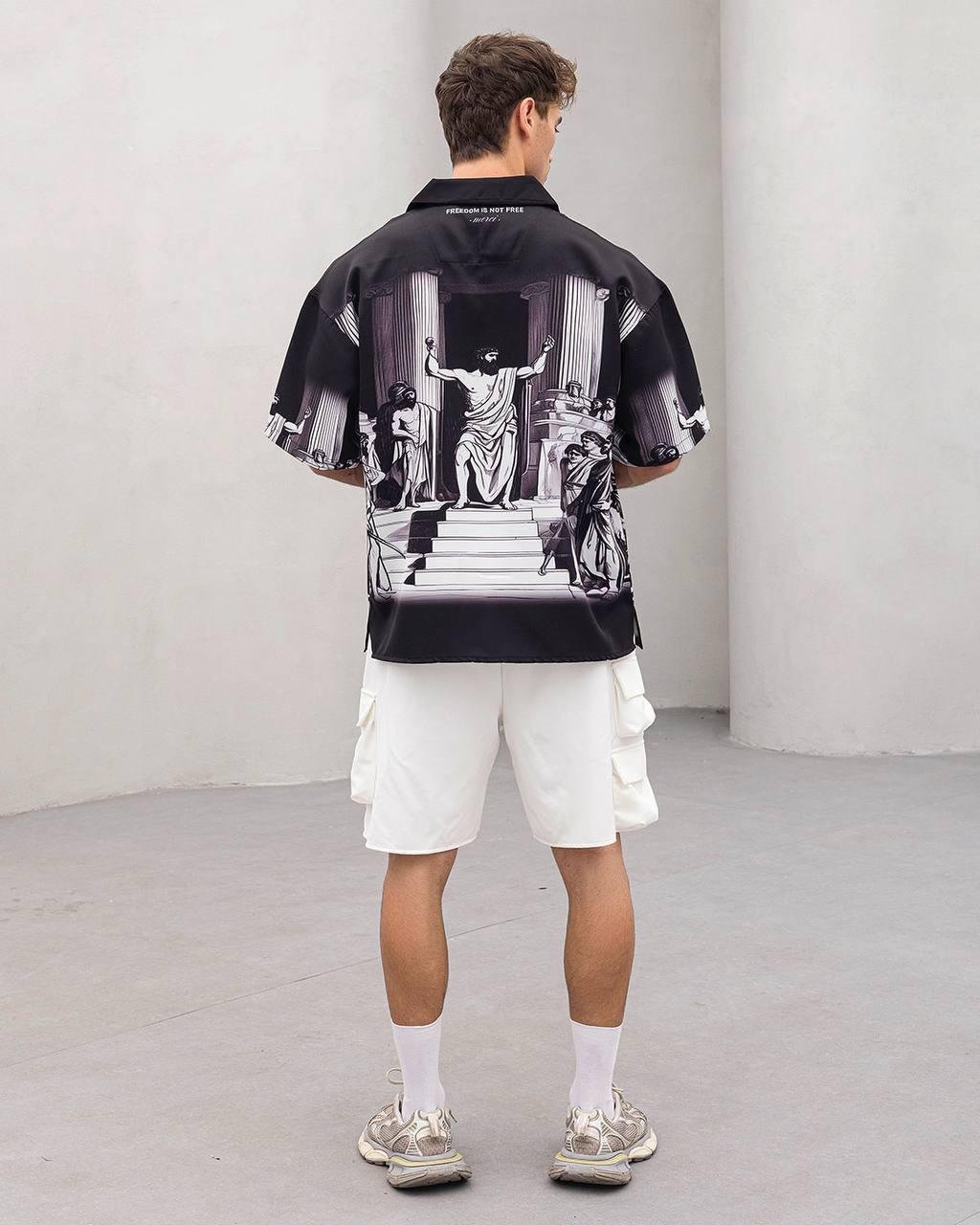 Baskılı Oversize Gömlek