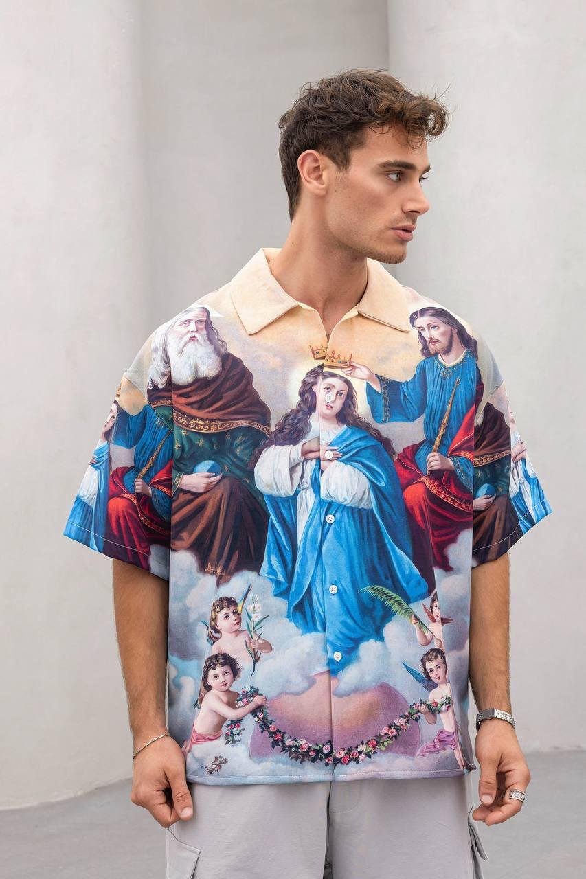 Baskılı Oversize Gömlek