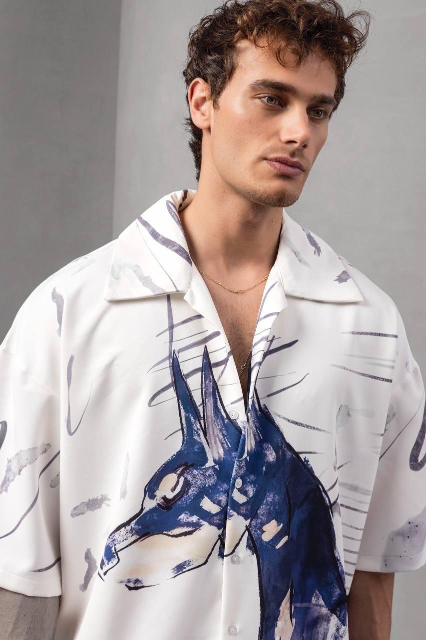 Baskılı Oversize Gömlek