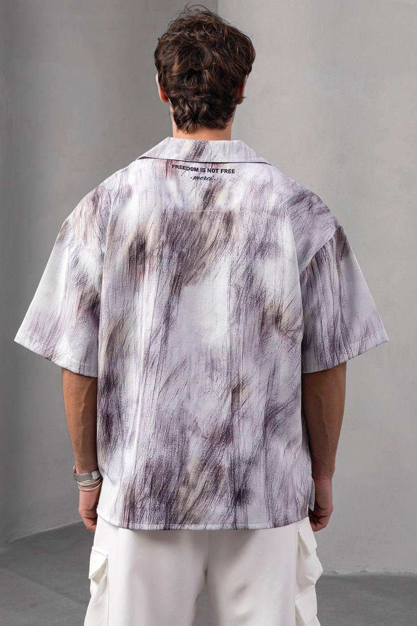 Baskılı Oversize Gömlek