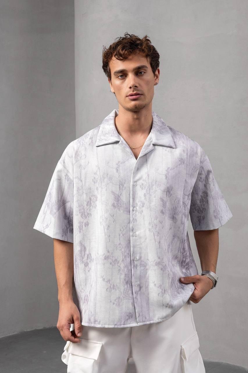 Baskılı Oversize Gömlek