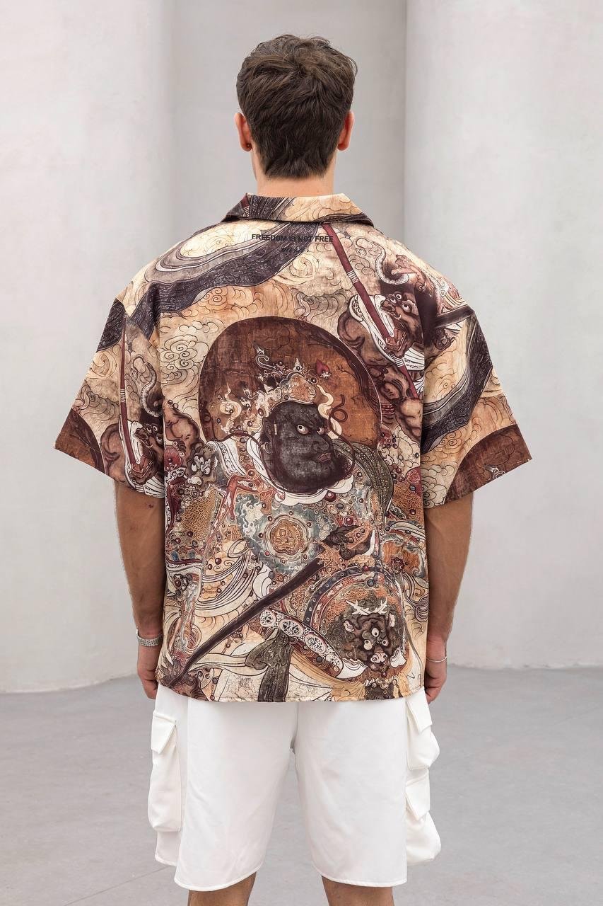 Baskılı Oversize Gömlek