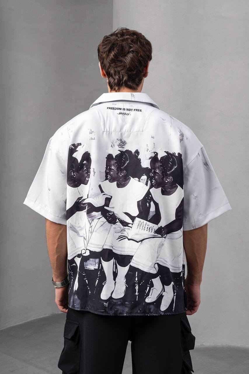 Baskılı Oversize Gömlek