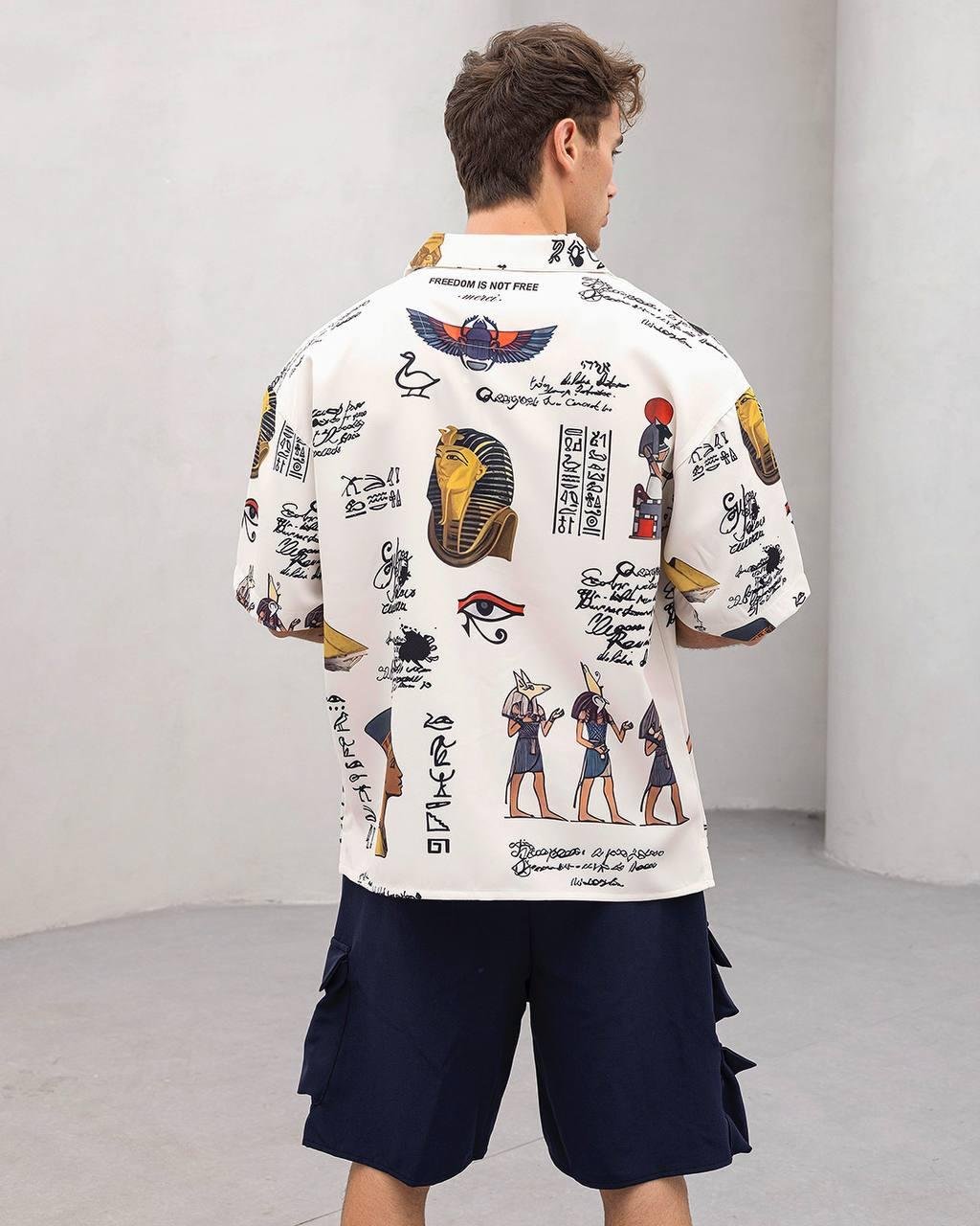 Baskılı Oversize Gömlek