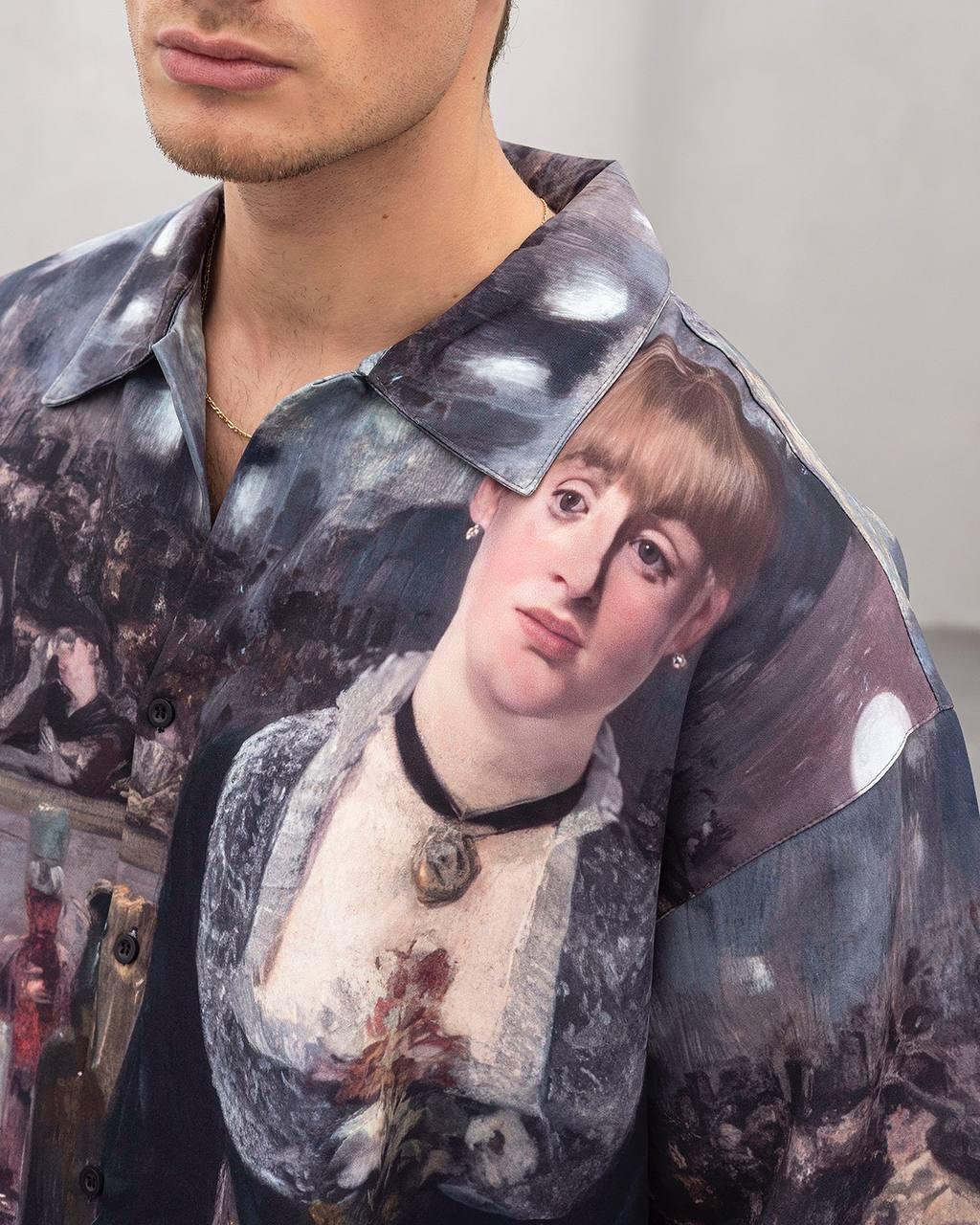 Baskılı Oversize Gömlek