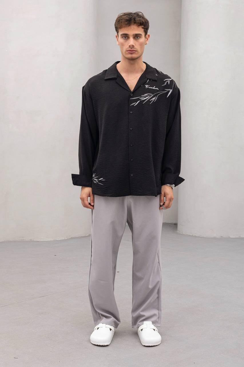 Baskılı Oversize Gömlek