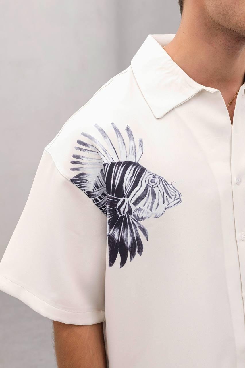 Baskılı Oversize Gömlek