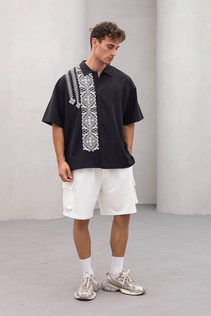 Baskılı Oversize Gömlek