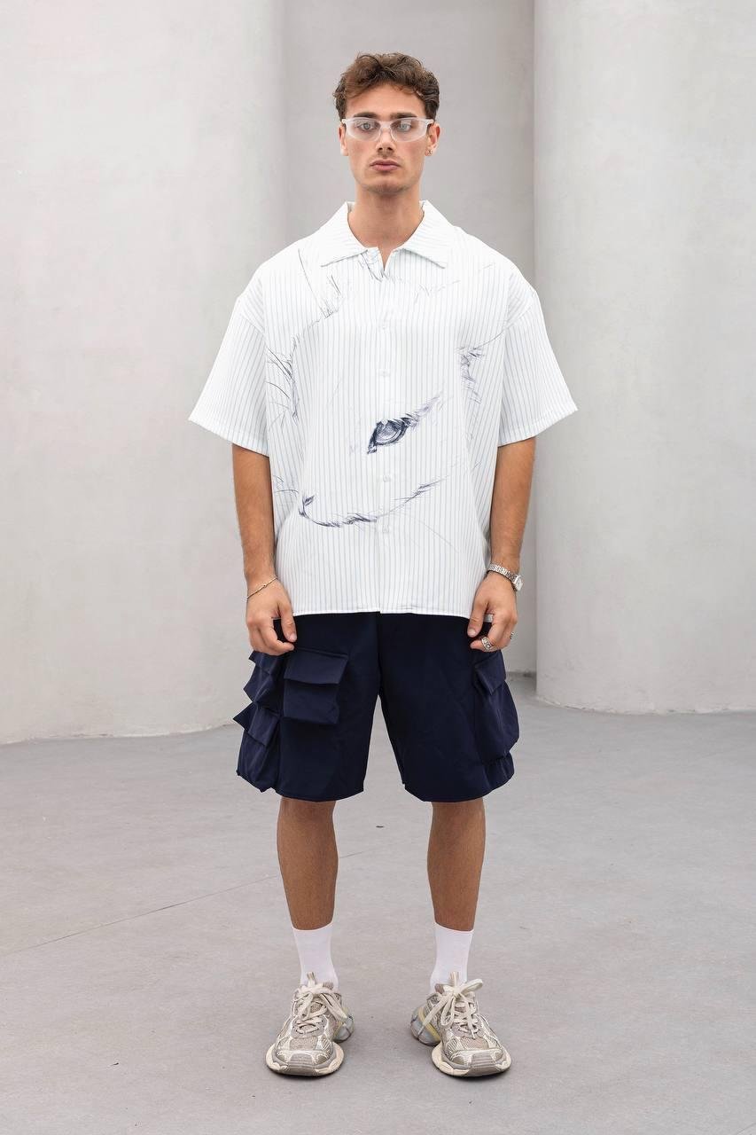 Baskılı Oversize Gömlek