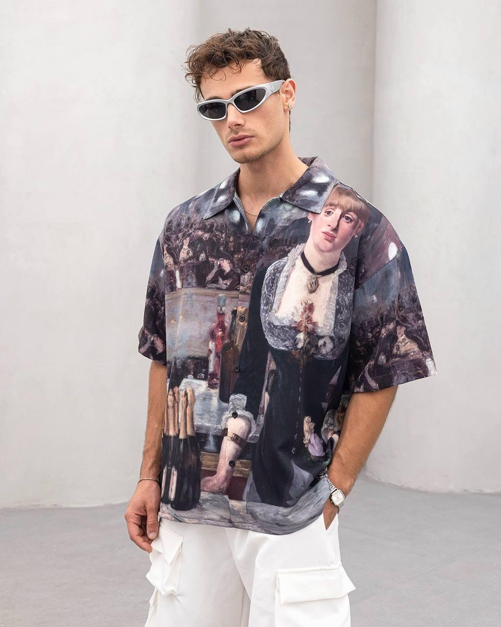 Baskılı Oversize Gömlek