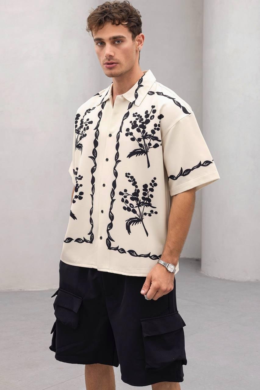 Baskılı Oversize Gömlek