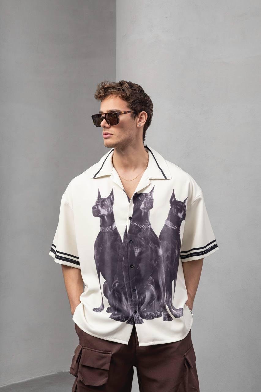 Baskılı Oversize Gömlek
