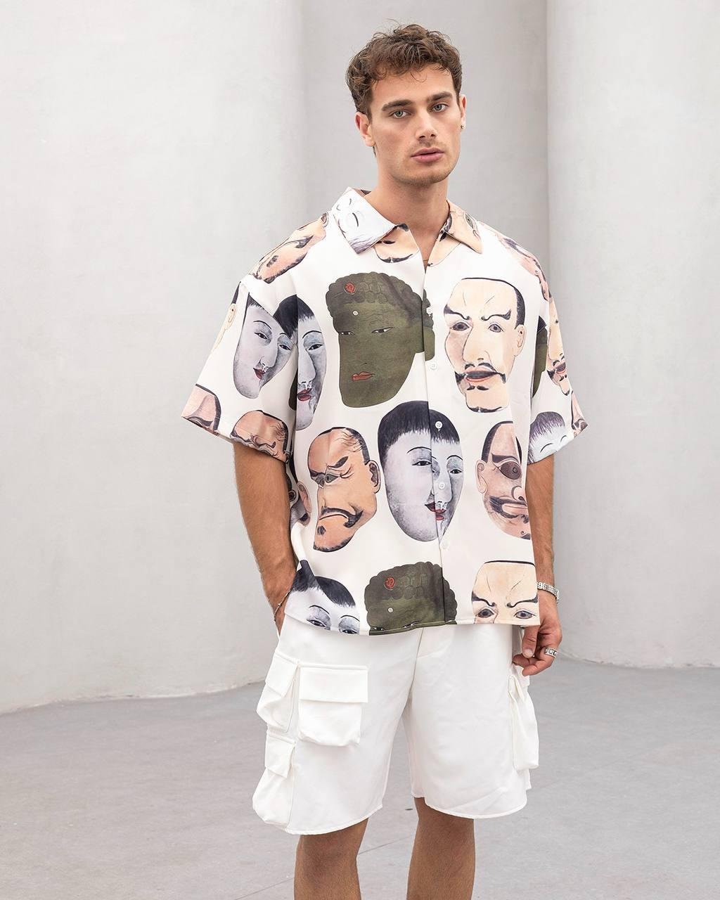 Baskılı Oversize Gömlek