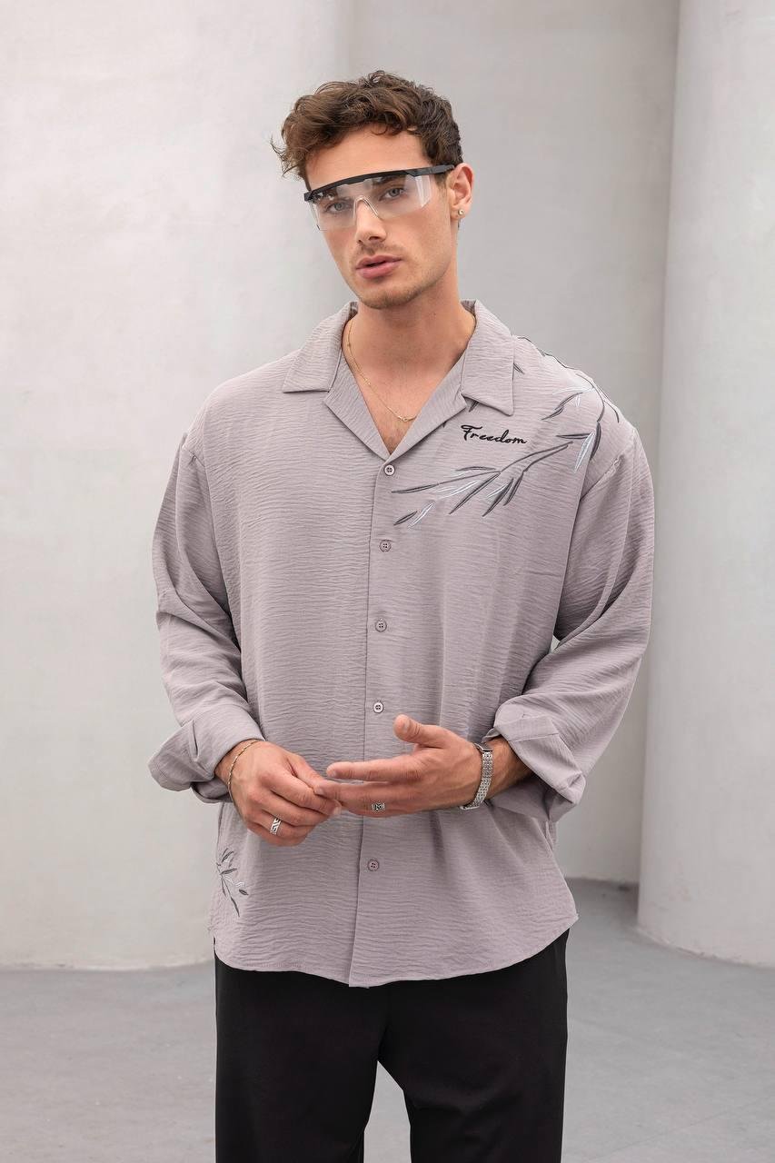 Baskılı Oversize Gömlek