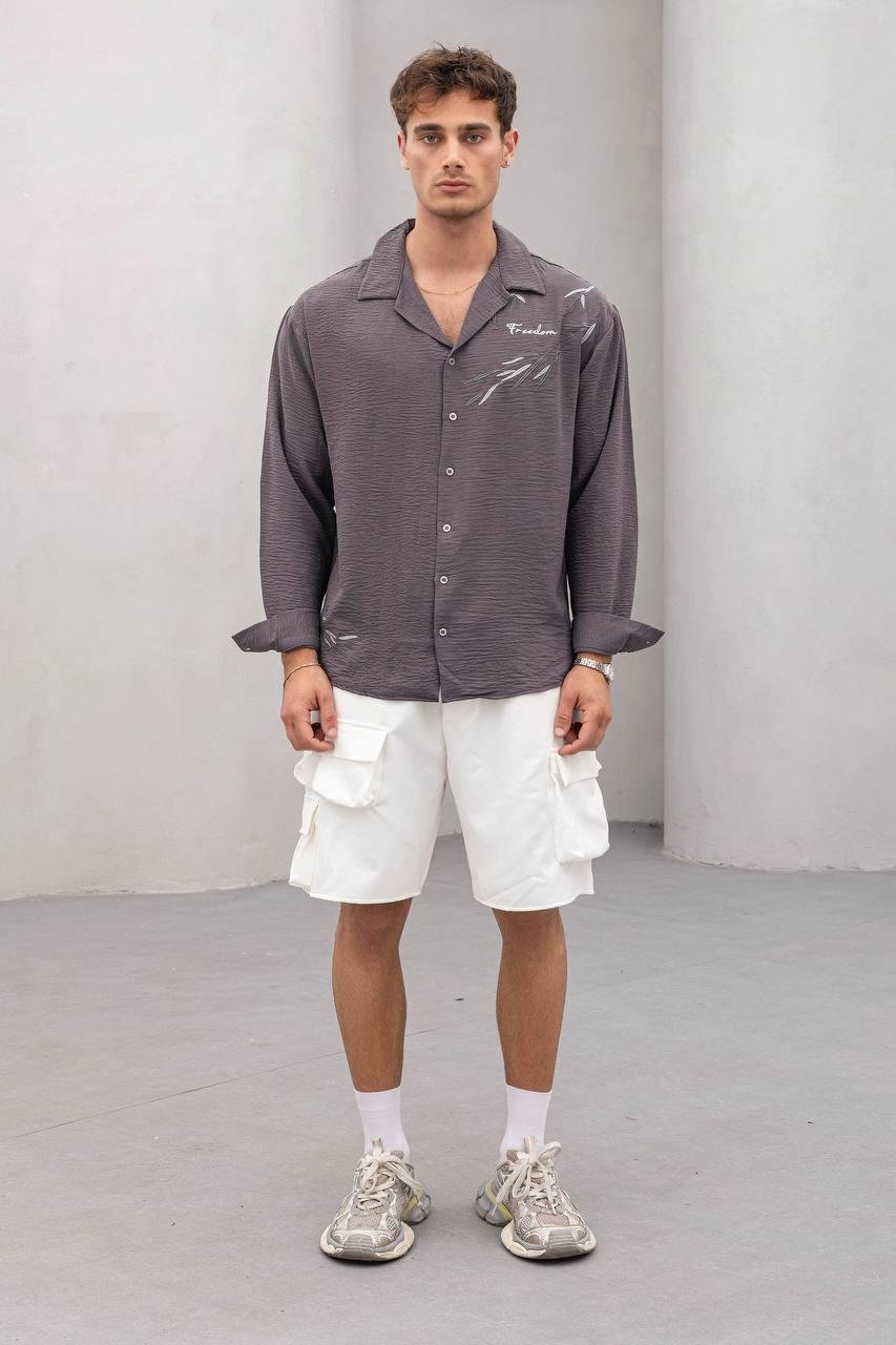 Baskılı Oversize Gömlek